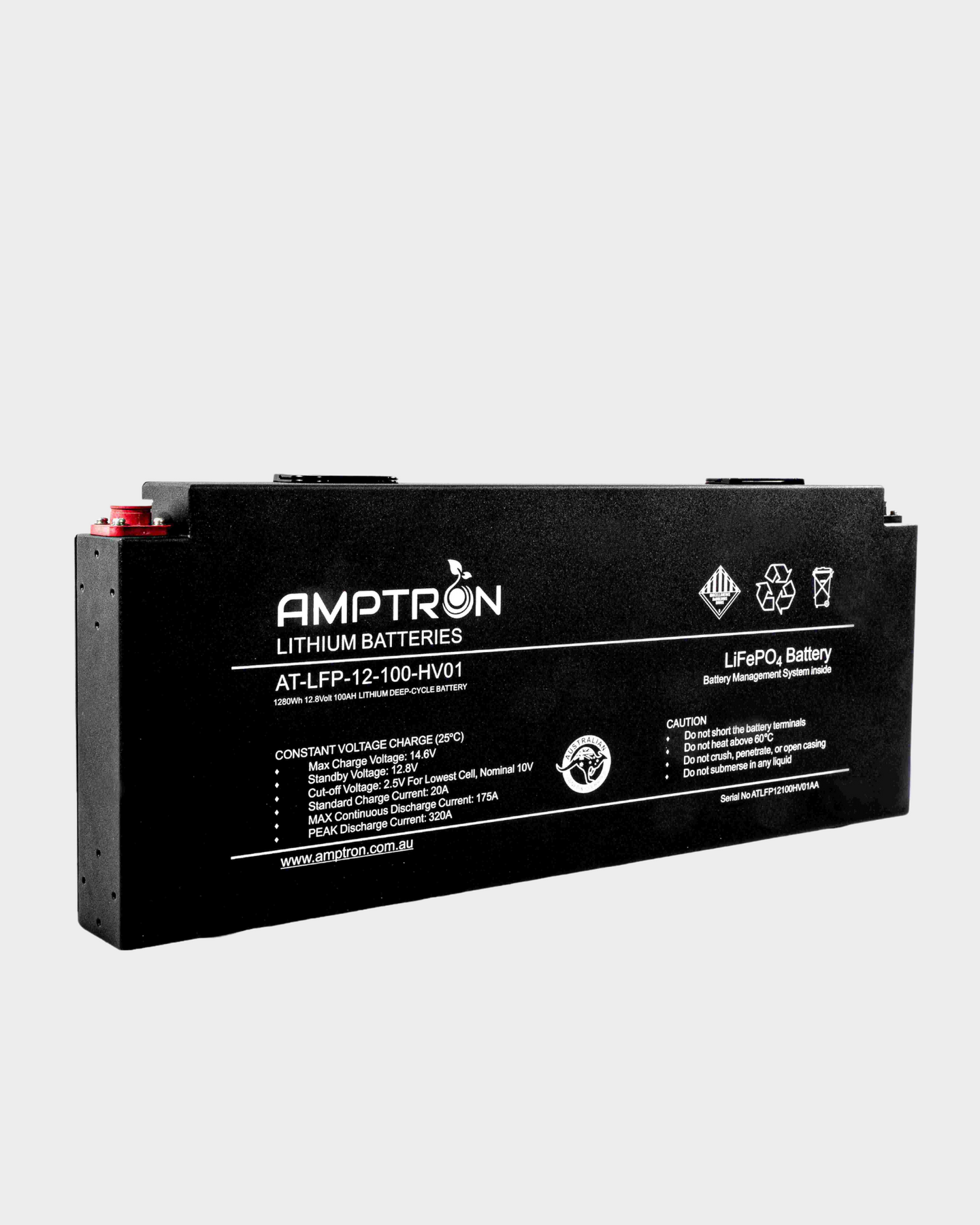 Amptron 12V 100Ah / 175A Blade LiFePO4 Battery – Clean Portable Power